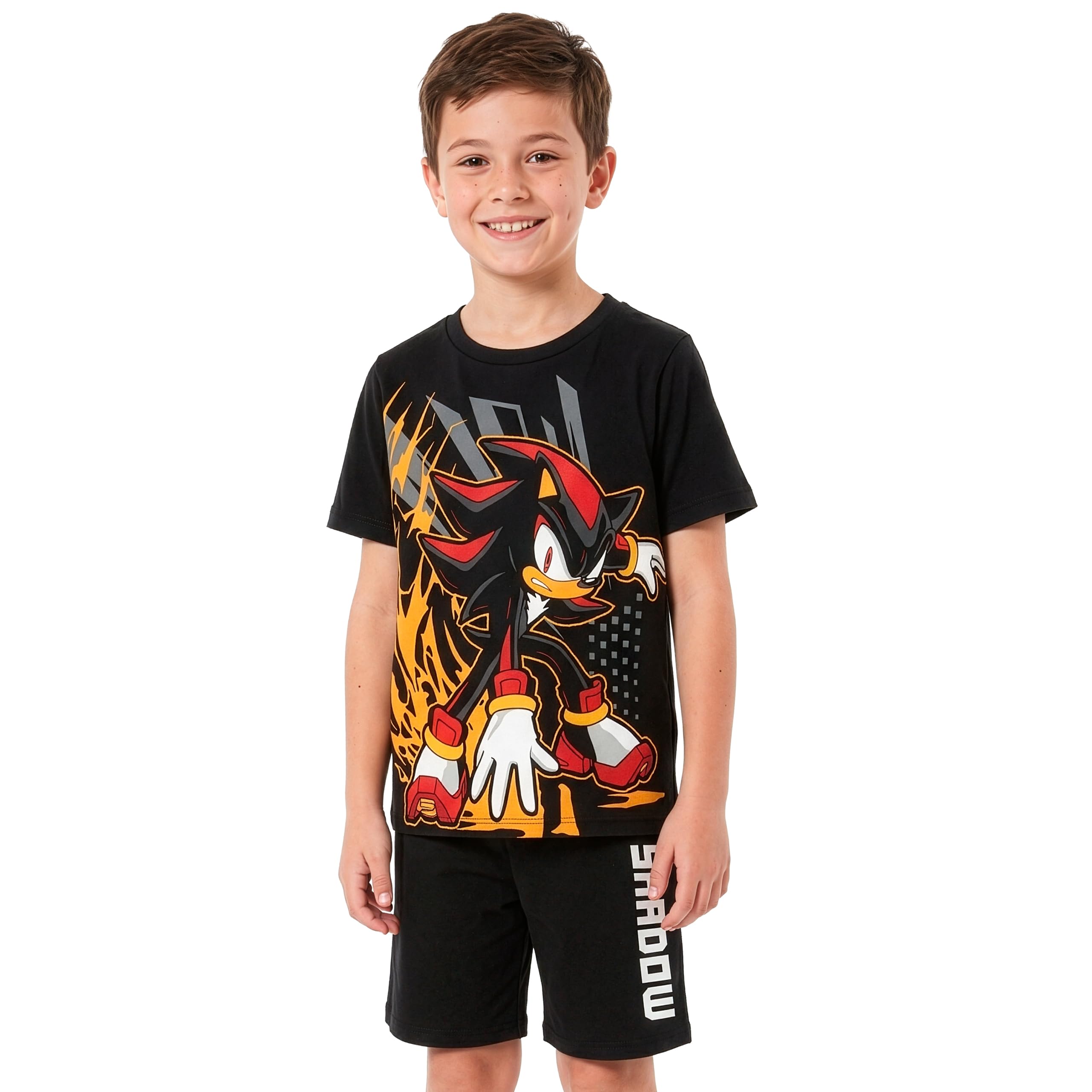 Sonic The Hedgehog Pigiama Bambino, Pigiama Ragazzo Corto Shadow The Hedgehog in Cotone