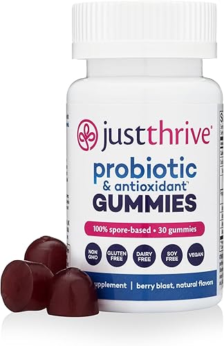 Just Thrive Gomitas probióticas para niños, hombres y mujeres, para la salud digestiva y general, 30 unidades