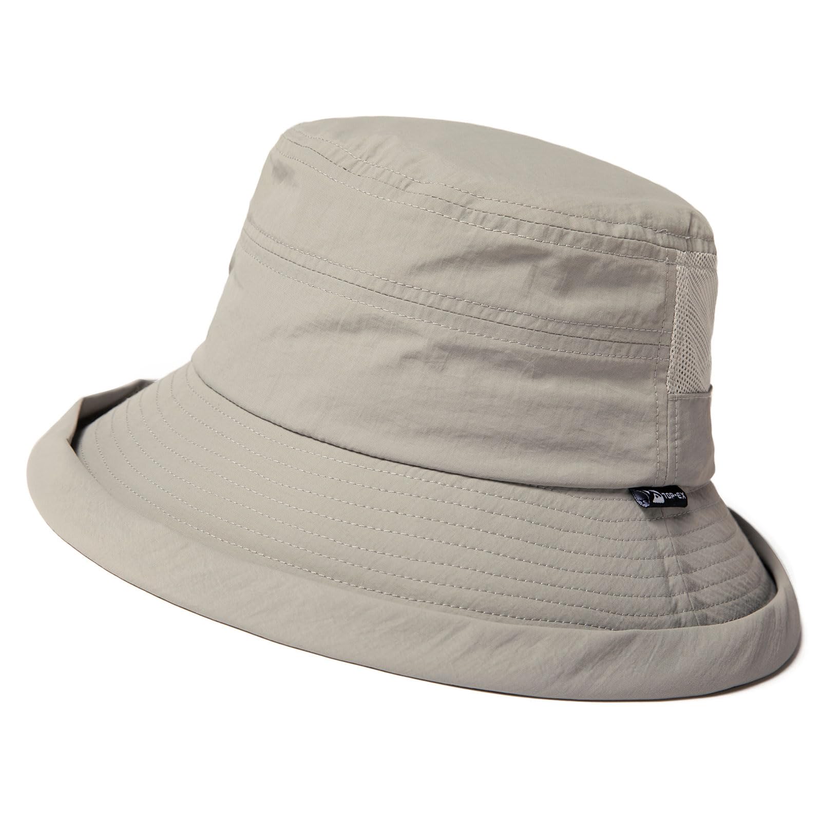 TOP-EX Sombrero de sol para mujer, protección solar, sombrero de pescador, sombrero de verano con ala ancha, sombrero de jardín para exteriores, plegable, UPF 50+ y resistente al agua