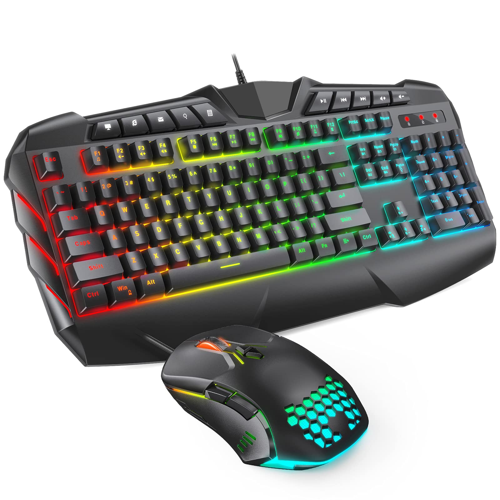 Buy DIOWING Gaming Keyboard and Mouse Set, RGB Backlit USB Wired Gaming