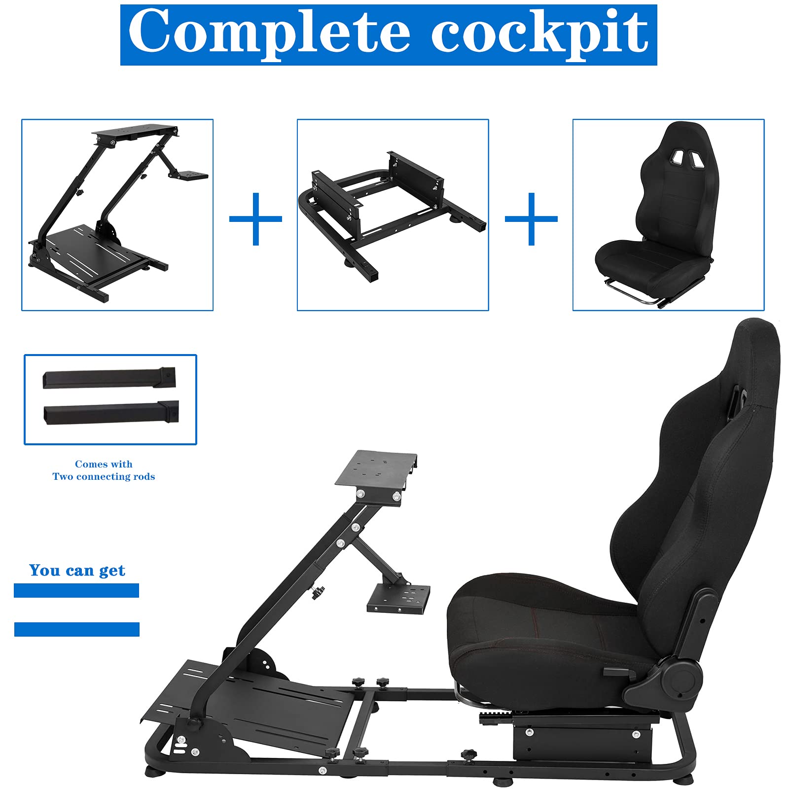 Marada Racing Rear Seat Stand Seat AddOn Stand for Steering Wheel
