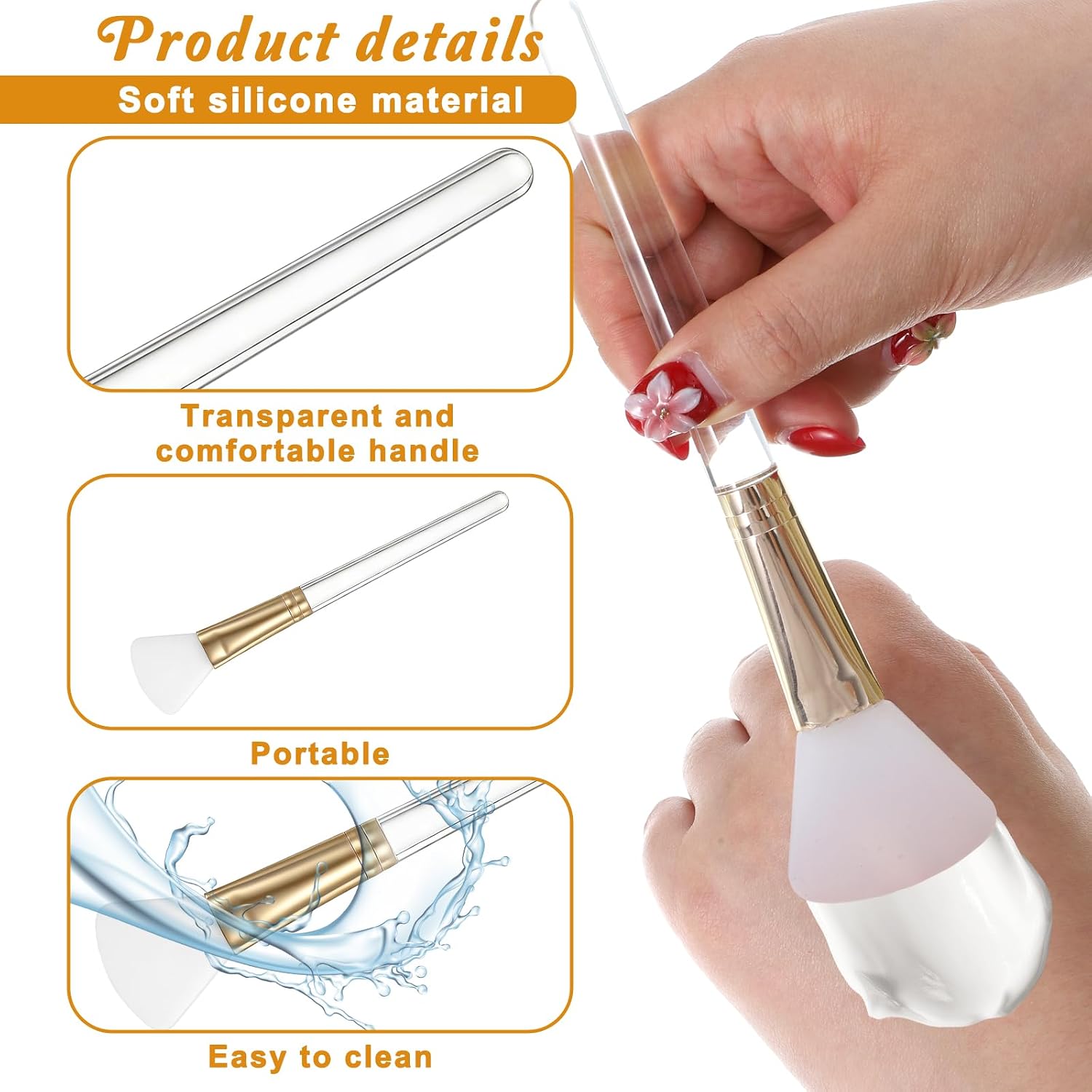 4 PCS Mask Brushes for Facials, Face Mask Brush Soft Silicone Masks Application Tool for Even Coverage Skincare Enhancer Hairless Applicator Tool for Mud, Clay, Charcoal