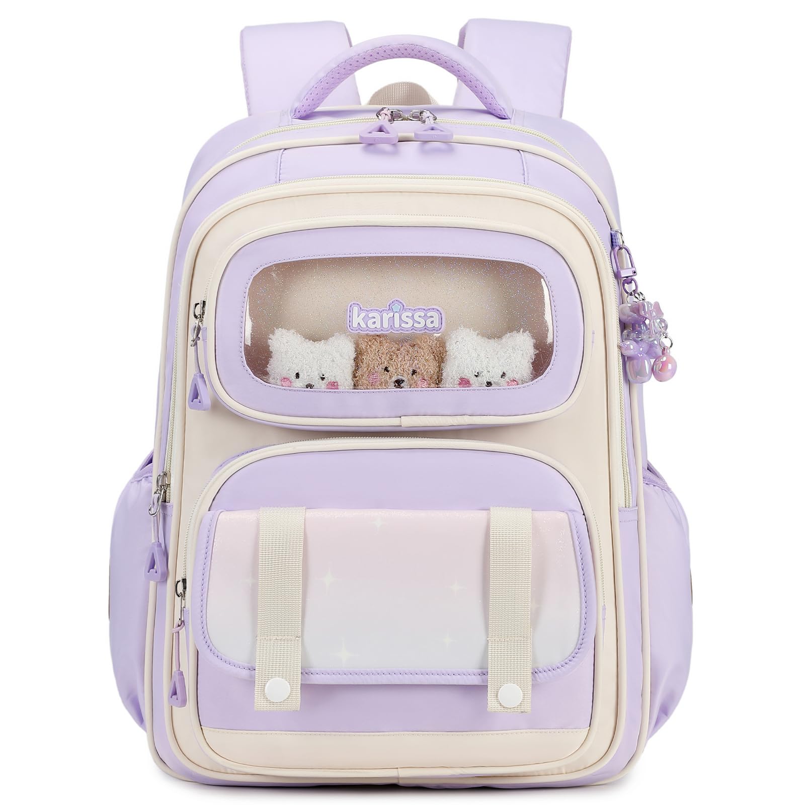Tanou Schultasche Mädchen Rucksack Kinder Ergonomic, 20 Liter, Lila | Schulrucksack Kinderrucksack der 1. bis 5. Klasse, Lässiger Ranzen Teenager für die Schule Reisen