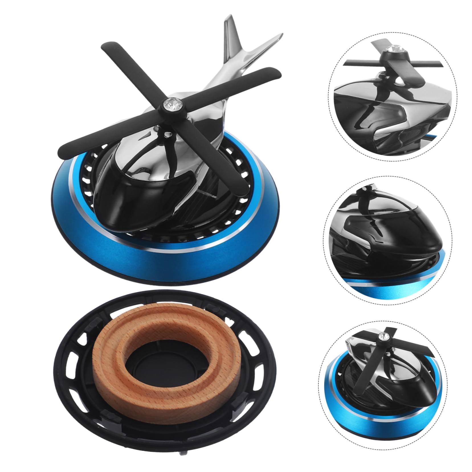 iplusmile 5pezzi Decorazione Per Cruscotto Auto Con Diffusore Di Aromi Energia Solare Ornamento Elicottero Elegante Per Interni Auto Profumazione Continua e Design Creativo Sfumato