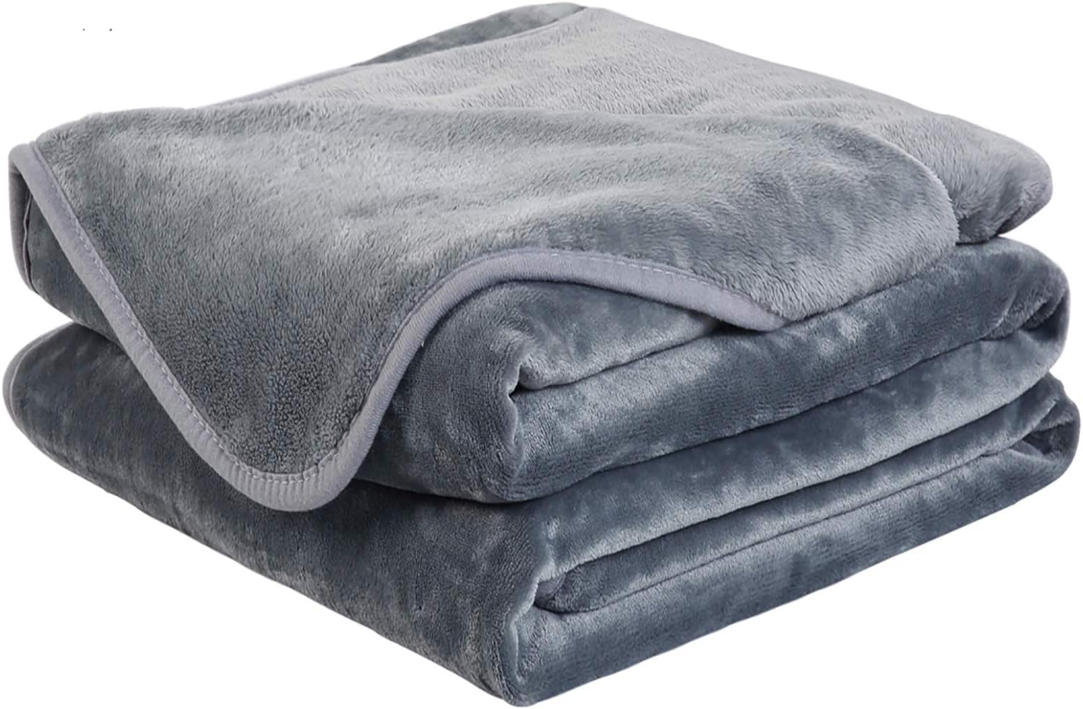 Soft Queen Size Blanket All Season Warm Fuzzy Microplush Lightweight Thermal Fleece Blankets for Couch Bed Sofa,90x90 Inches,Gray
