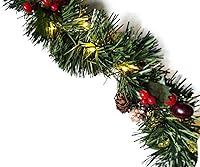 Vista 8 de Lighted Christmas Foliage Garland with LED Lights and Remote Control Dimmer, Timer