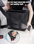 YOHOOLYO Siège auto Organisateur Siège arrière Enfants Siège moyen Collapsible Organisateur de voiture avec 4 Compartiments, 11 Les poches de mesh, 2 Poignées pour rangement avant et arrière, Noir