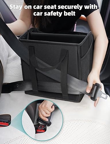 Miniatura 9 de YOHOOLYO Organizador de asiento trasero de automóvil con 4 compartimentos, 4 portavasos y 7 bolsillos de malla para asiento delantero y trasero,