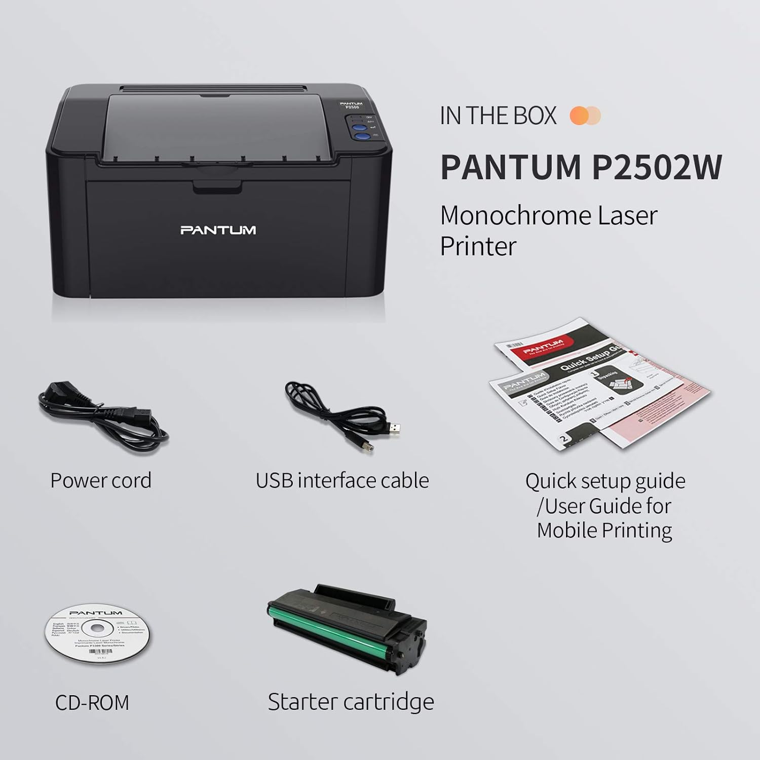 Black Friday Sale 2022 Pantum P2502W Wireless Laser Printer for Home Office Use, Black and White Printer with Mobile Printing (V8V77B)