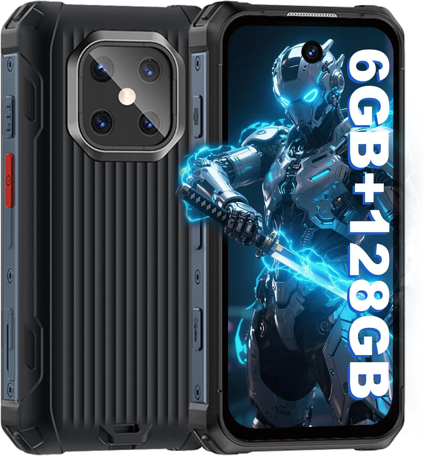 Mini Rugged Phone 4G Unlocked Mini Smartphone 6GB+128GB, 3000mAh Long-lasting Battery Life, 3.7" HD Screen, IP68 Waterproof, Bright LED Light, Compact Phone for Outdoors Camping Climbing Skiing