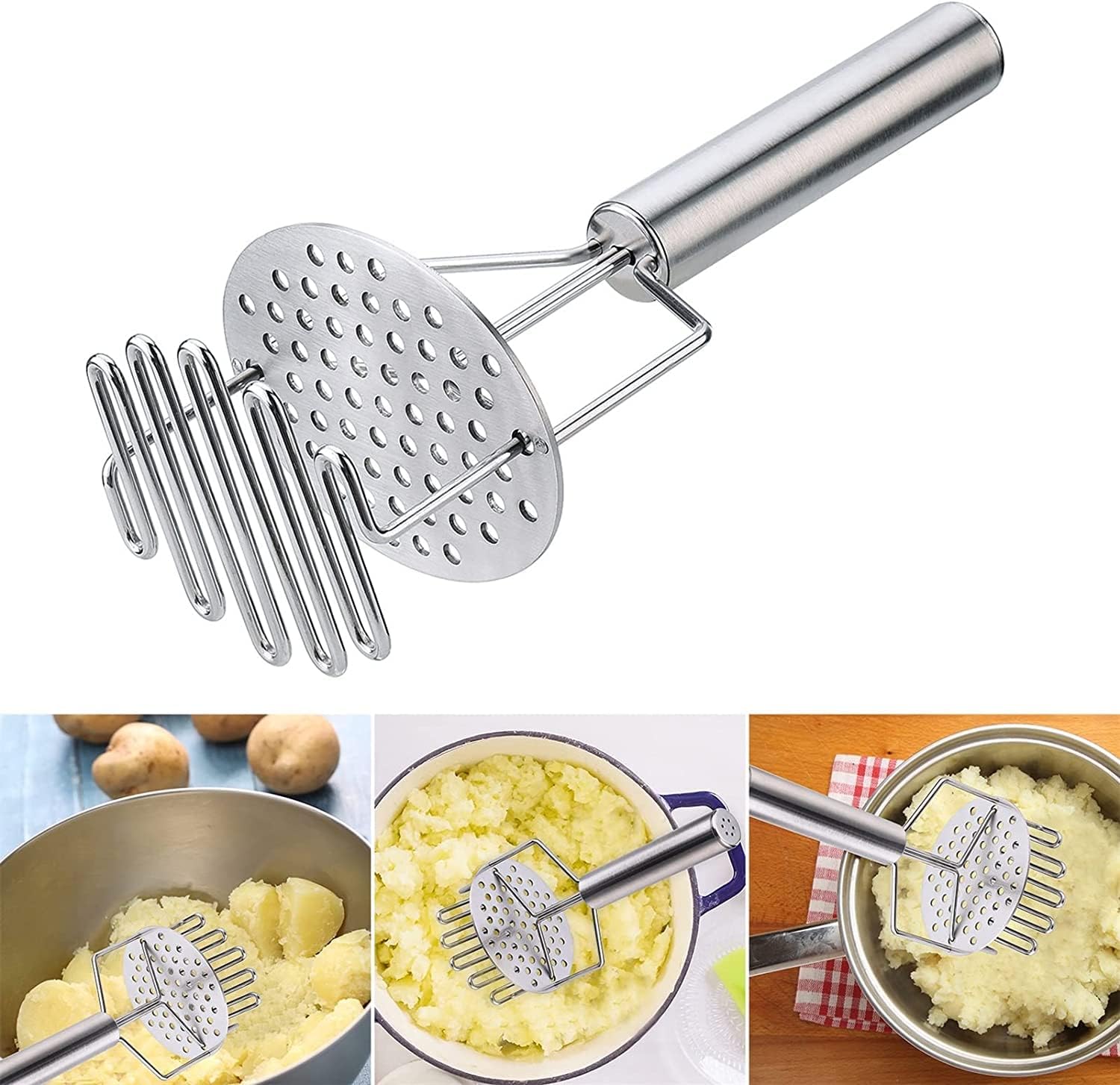Vegetable Chopper Kitchen Vegetable Slicer Spiralizer Slicer Dicer ， Garlic Press,Garlic Mincer,Kitchen Gadget,Professional Vegetable Masher Crush Vegetable Fruit Press Maker Potato Kitchen Gadget Coo