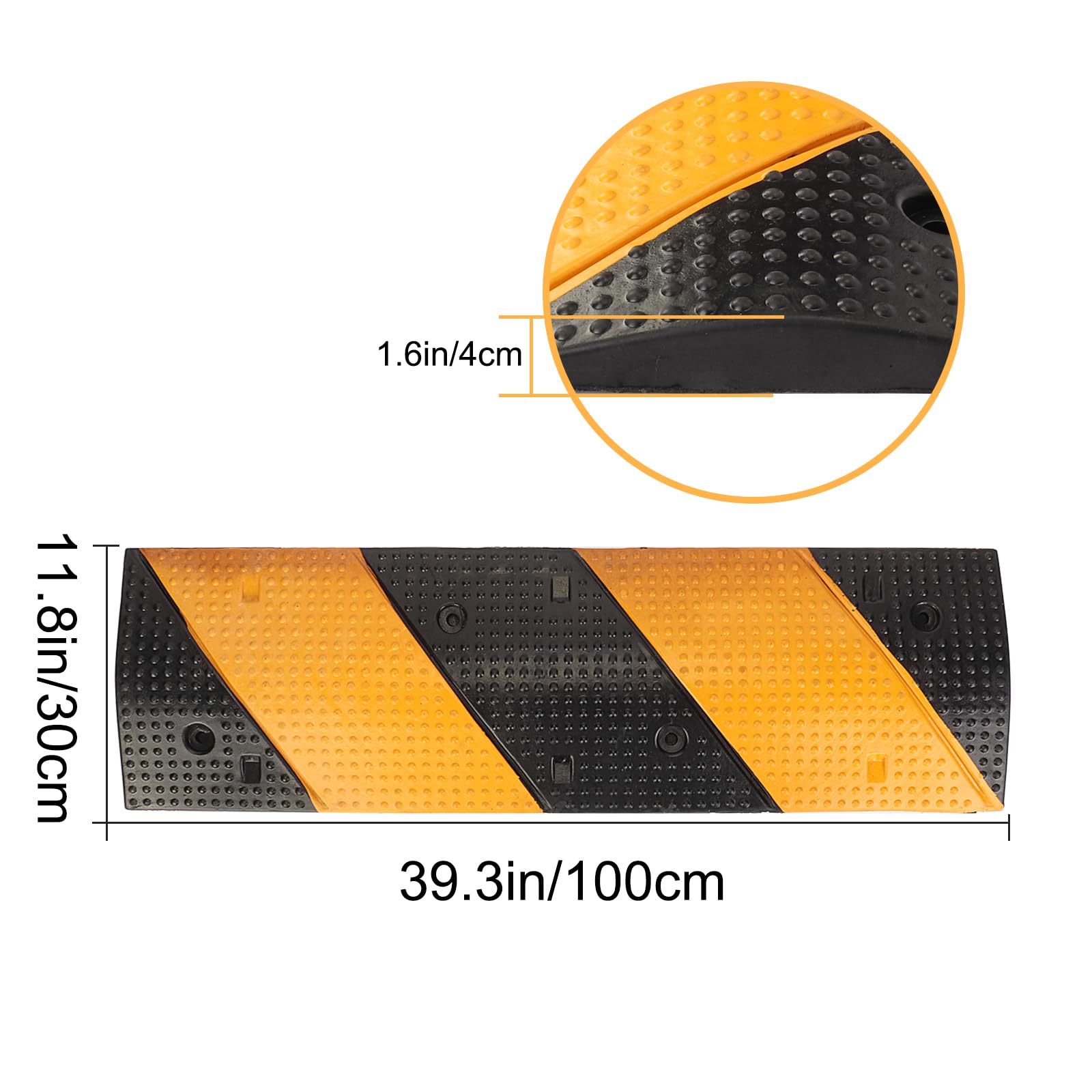 Soglia stradale, lunghezza traversata limite di velocità, 1 m, soglia di velocità antiscivolo, soglia di velocità giallo/nero
