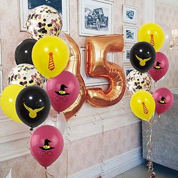 BACOKEY Magical Wizard School Balloon Garland Arch Kit With Snitch Burgundy Black Gold Balloons For Kids Birthday Party Potter Theme Magic Wizard Theme Baby Shower