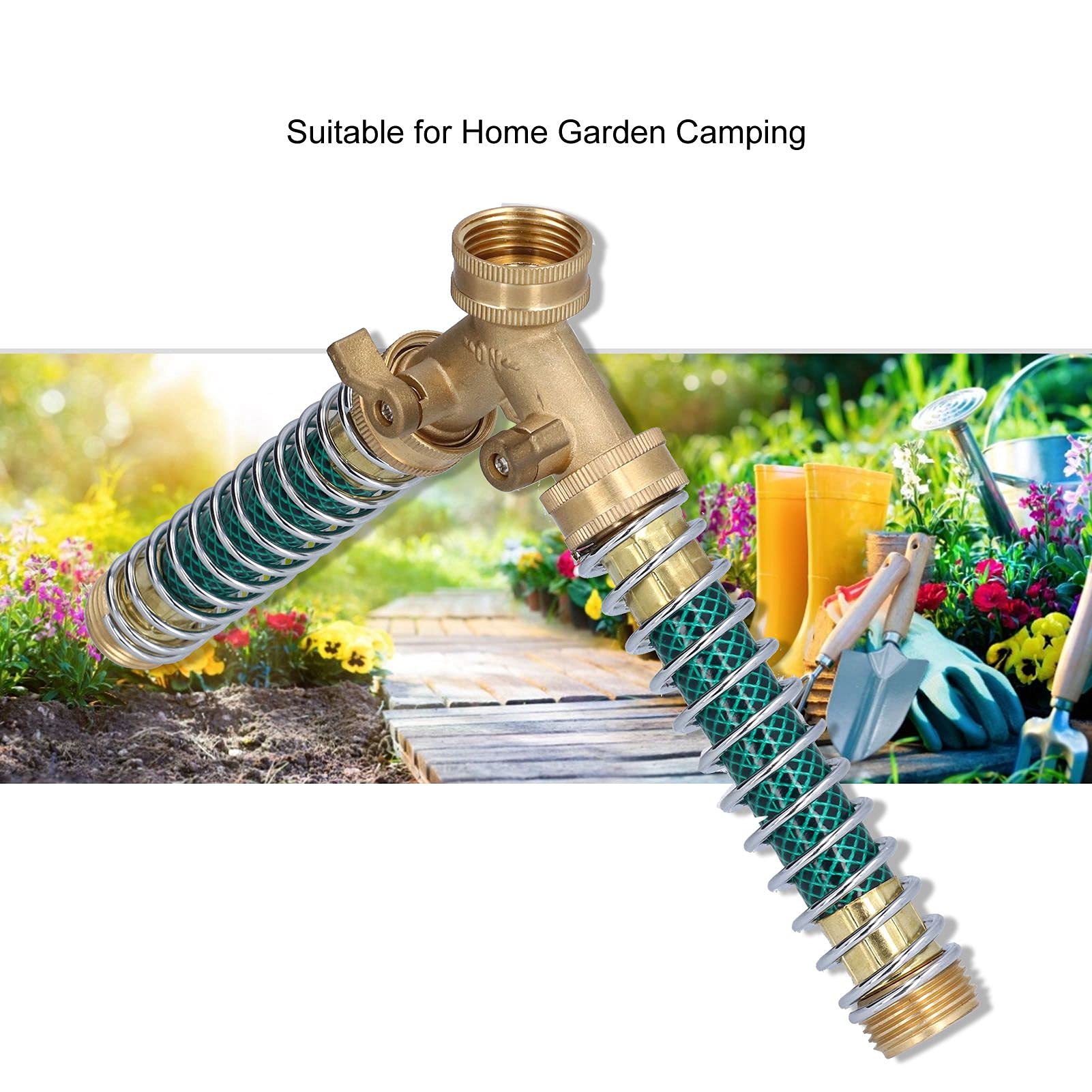 Divisor de manguera B de 2 vías, ector de manguera resistente, divisor de grifo de jardín a prueba de kproof con o sistema de goma