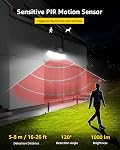 Lepro Solar Motion Sensor Light Outdoor, WL4000 Super Bright Solar Outdoor Lights, 270° Wide Angle Security Lights, 6500K IP65 Waterproof LED Flood Lights for Yard, Garden, Garage, 2 Pack