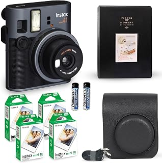 Fujifilm Instax Mini 41 Vintage Black Instant Camera Bundle: 40 Sheets, Carrying Case, 64-Pocket Album