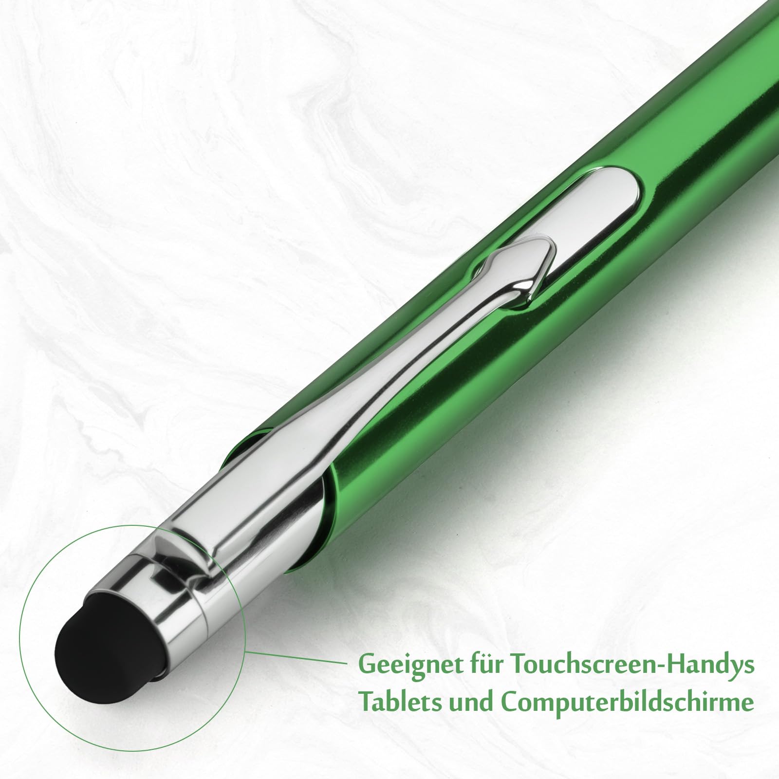 Personalisierter Kugelschreiber mit Gravur Wunschtext, 10–1000 STK 2-in-1 Ergonomisch Kugelschreiber mit Touchpen, Geschenk für Büro, Schule, Business & Vertragsunterzeichnung, 50 STK