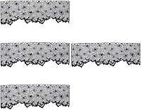 Vista 12 de VALICLUD 2 cortinas de encaje de Halloween para ventana, mantel de telaraña, diseño de murciélagos, cortina de puerta de encaje negro, pantalla