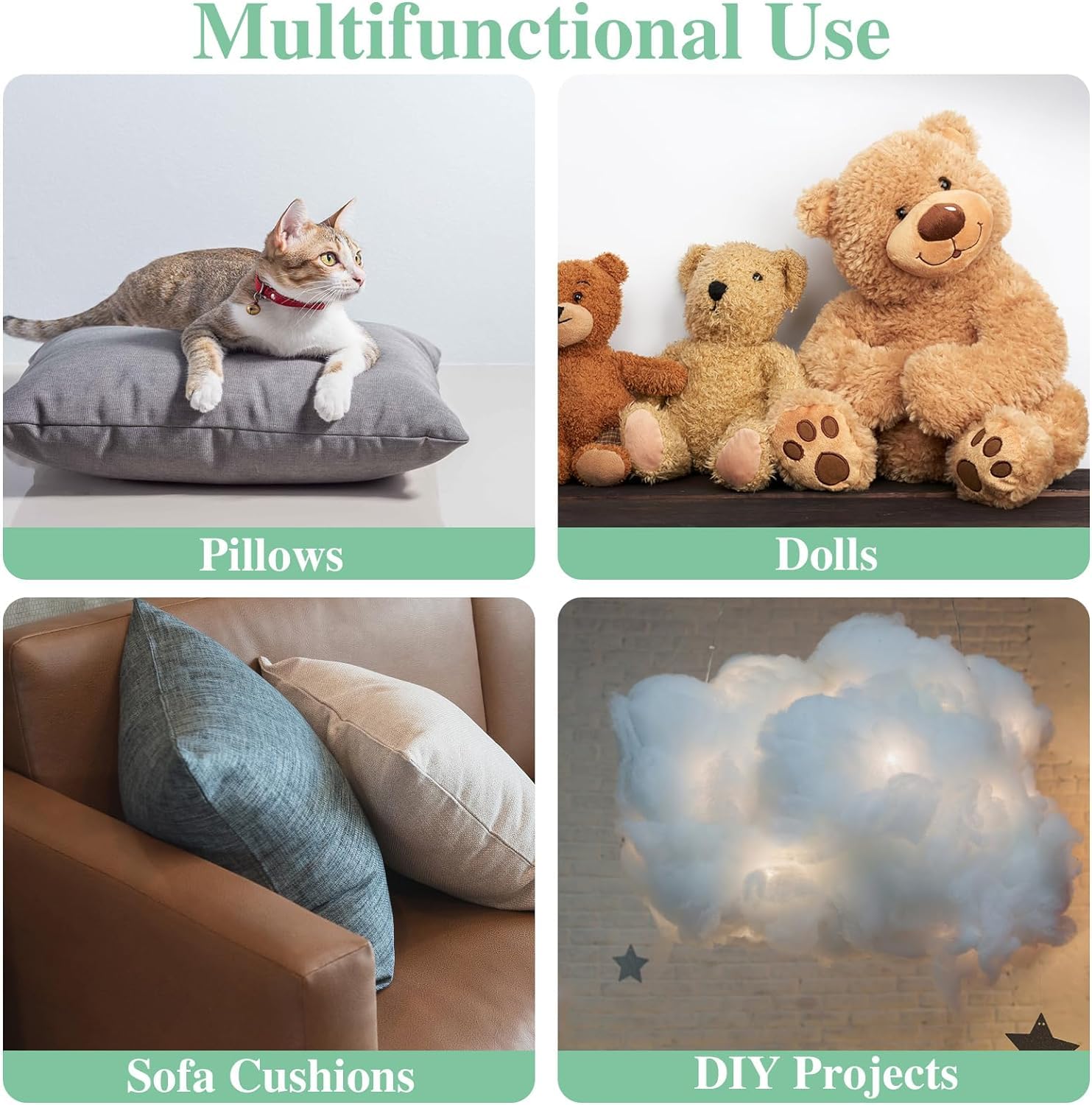 ProKart Premium Soft Racron Polyester Fiber Filler | Cloud-Like Softness for Pillows, Teddy Bear, Soft Toys, and Crochet Projects - Ideal Synthetic Alternative to Cotton with Durable Resilience (4 Kg) 3