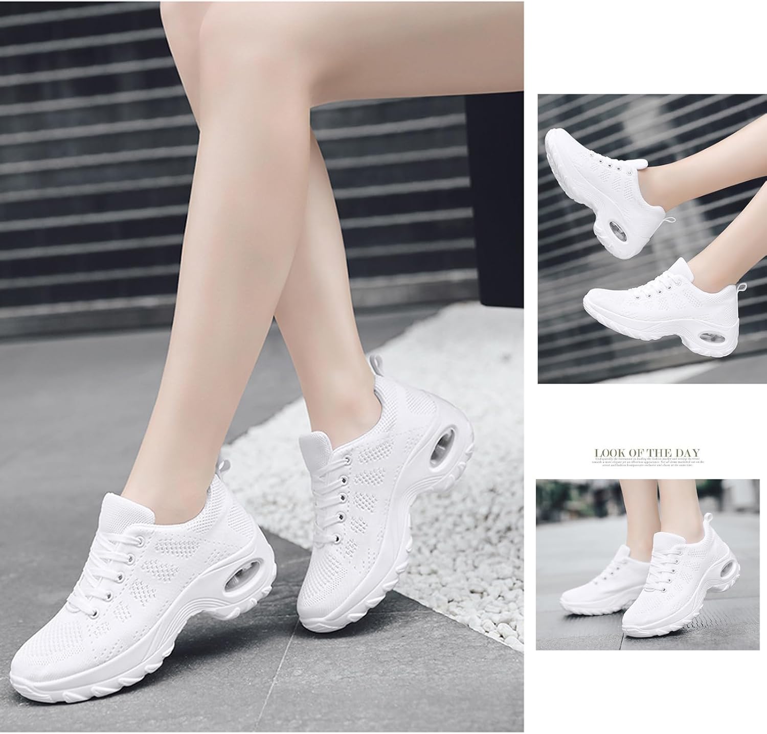 Women's Orthopedic Platform Walking Shoes Mesh Breathable Lace-Up Chunky Heel Non-Slip Casual Arch Support Walking Shoes Summer Work Sneakers - Image 2