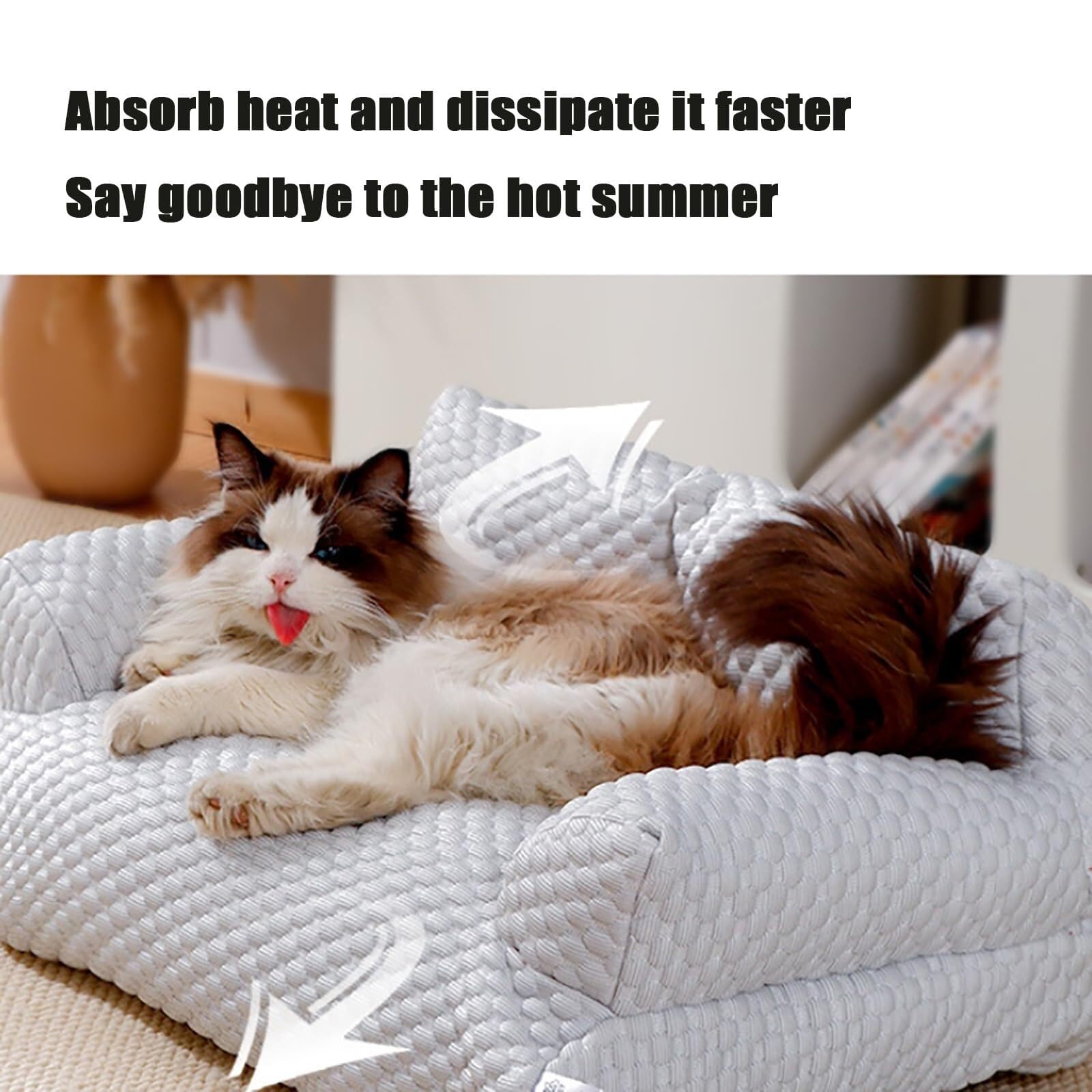 Cama refrescante de verano para perros, cama de seda fría para perros y gatos pequeños, medianos y grandes, transpirable, lavable, sofá de verano para mascotas con parte inferior