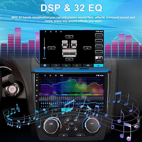 Miniatura 4 de Radio de coche 4+64G para Nissan Altima 2008-2012 Manual AC, pantalla táctil de 9 pulgadas, estéreo de coche Bluetooth con Carplay Android Auto,