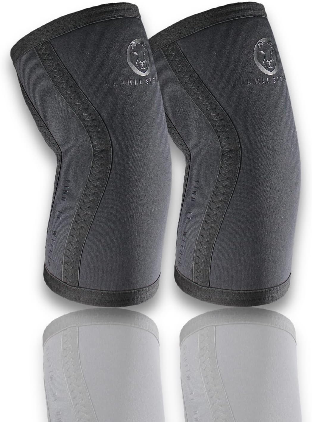 Mammal Strength5mm Neoprene Elbow Sleeves V2 (1 PAIR) - BLACK OUT - Premium Wrapping Elbow Sleeve Support - 5mm Neoprene Compression- Weightlifting, Gym training, Powerlifting (Small, Black Out)
