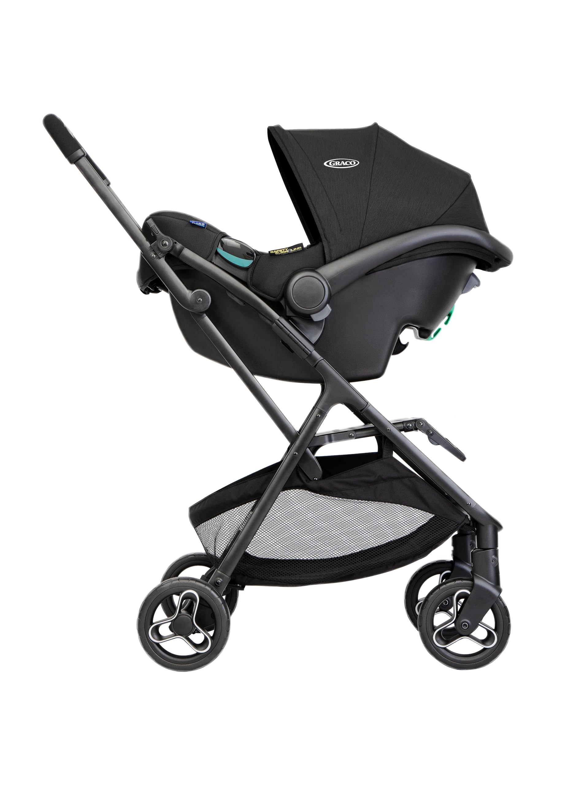 Graco - MYAVO™ TRIO - Silla de paseo de plegado rápido (0-22 kg), silla portabebés (da 40 a 75 cm) y capazo (mx. 9 kg); color Midnight