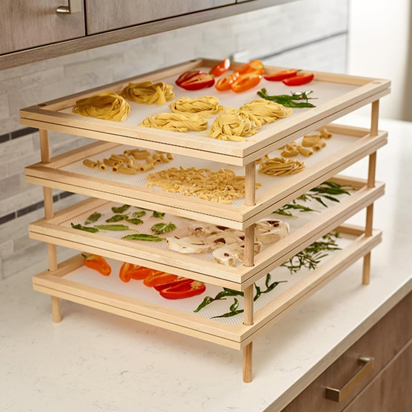 Générique Ständer zum Trocknen von Holz – Netztrockner, stapelbar | abnehmbar, offene Ablage für Belüftung | Dehydrierung von , , Lebensmitteln, Zubehör für Haus, Küche, Gesundheit