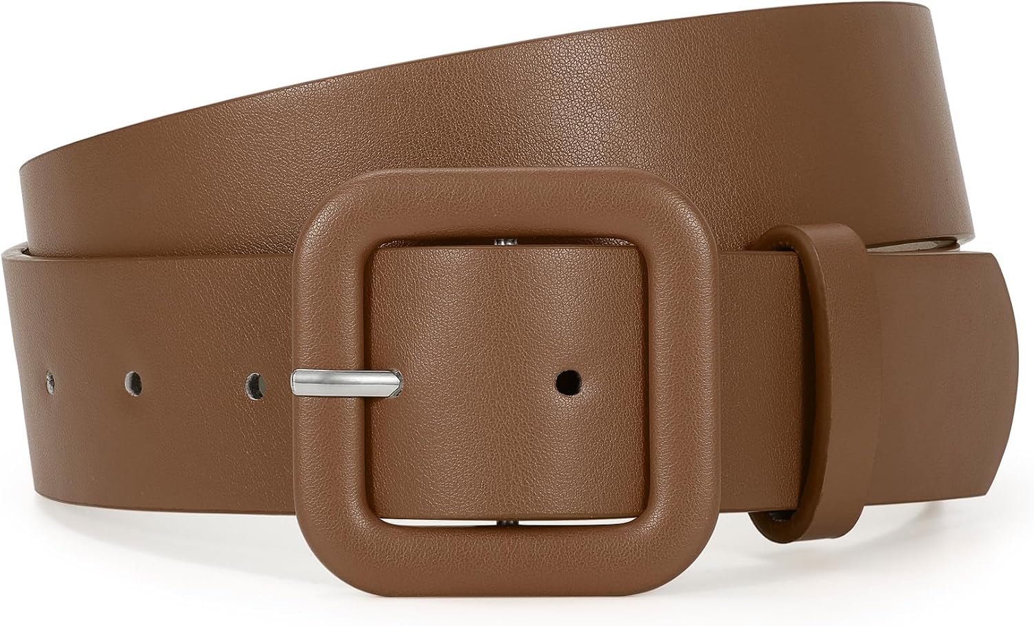 WHIPPY Women Leather Belt Candy Color Fashion Square Buckle Belt Ladies Belt for Jeans Pants Dresses