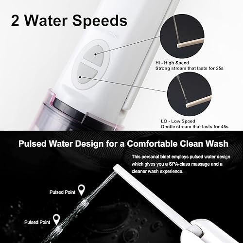 Miniatura 8 de aicci Bidé de viaje portátil para mujeres y hombres, botella de agua conectable, pulverizador personal de mano recargable para inodoro, bolsa de