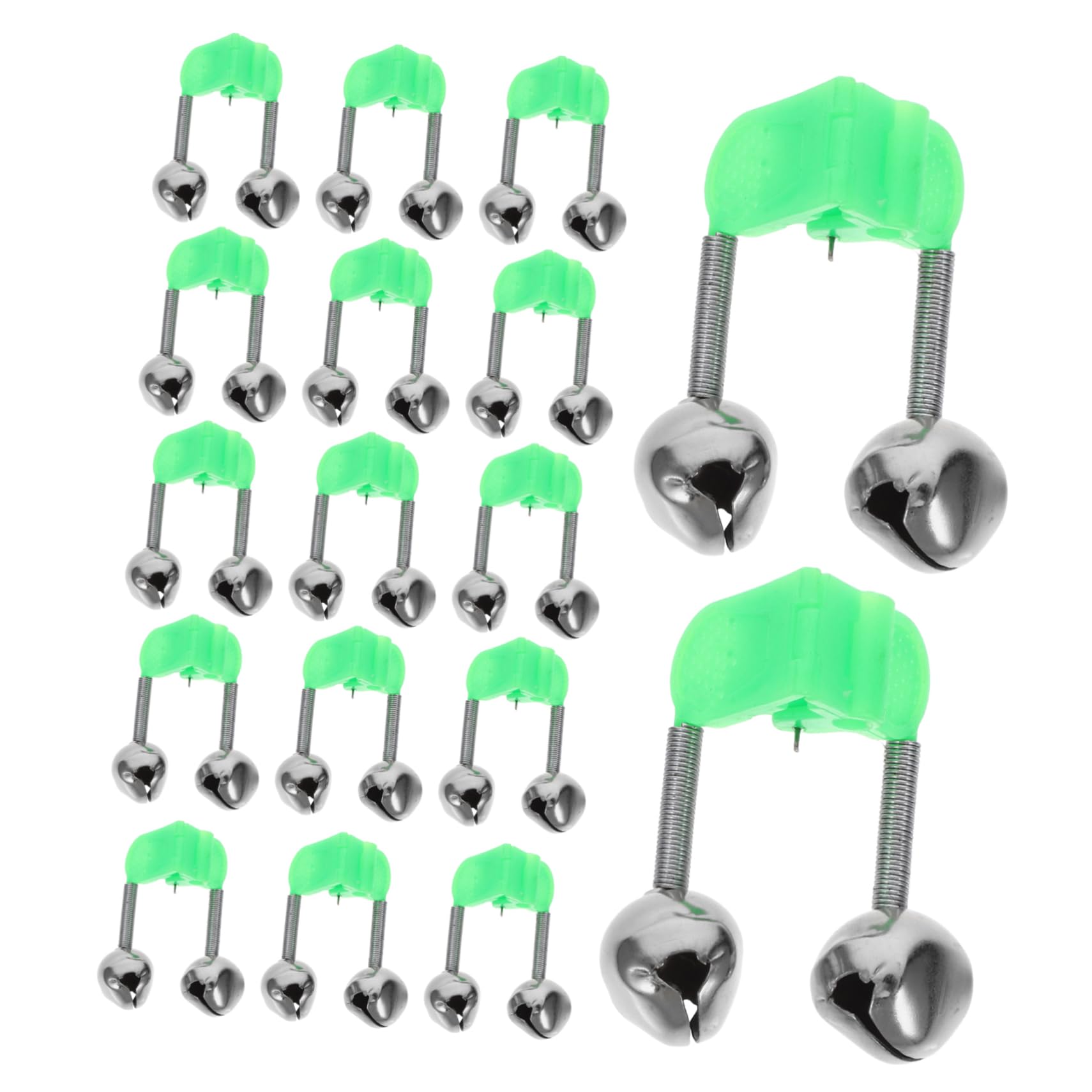 Happyyami 46Pcs Portable Fishing Bells Dual Alert Rod Alarm Clips for Outdoor Fishing High Sensitivity Bite Indicators Durable and Loud Sound