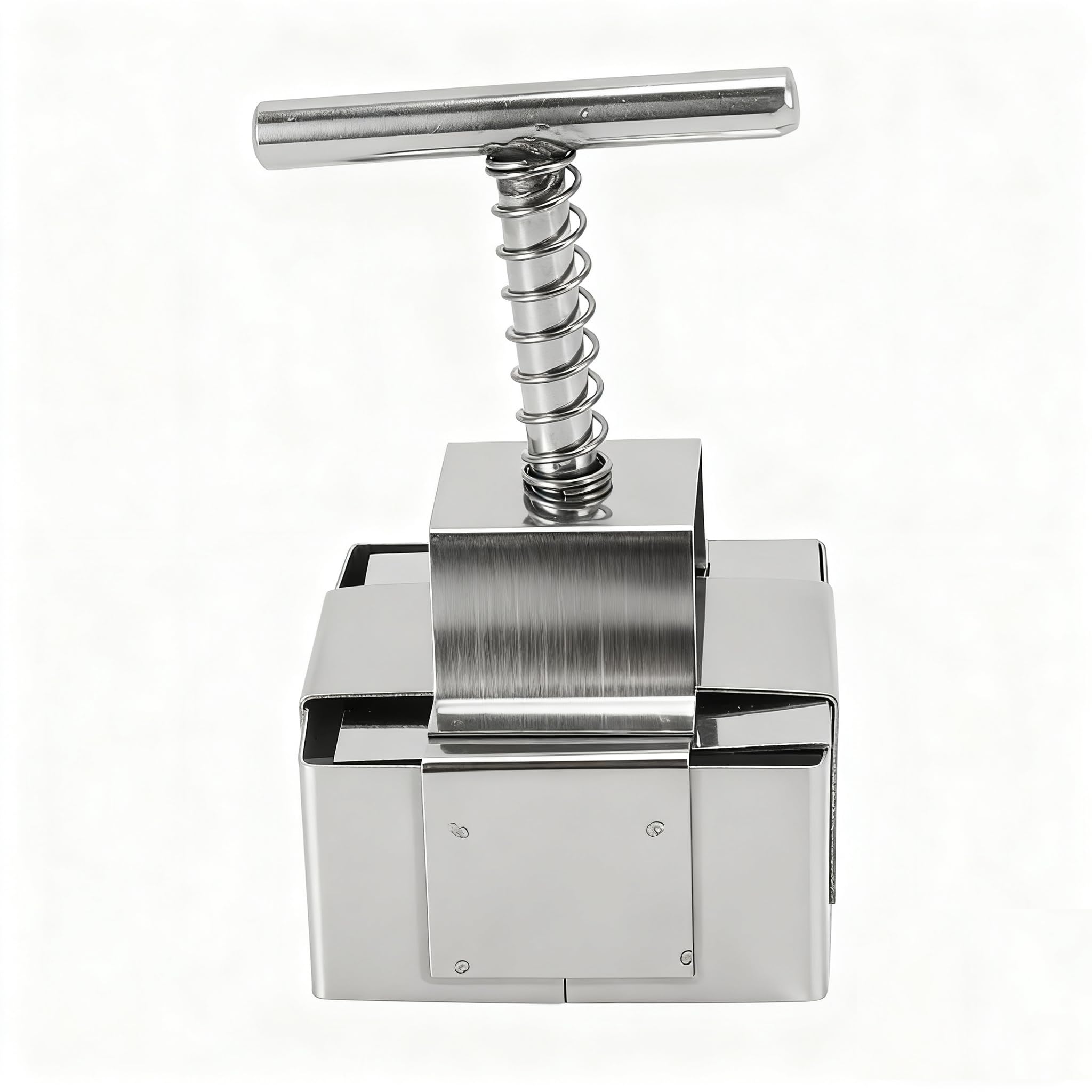 Clay Cutter Block with Spring Loaded Plunger, 2.4/4in Square Stainless Steel Cake Cutter Block Manual Clay Punch Tool for Handcraft DIY Cake (Small)