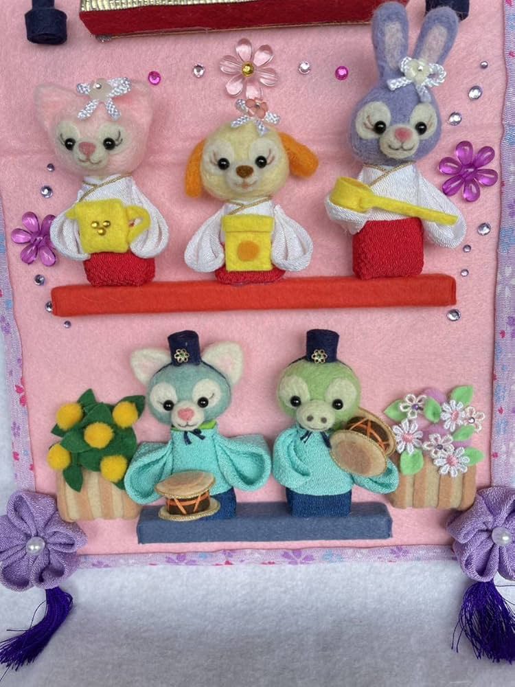 Amazon | ハンドメイド 羊毛フェルト ダッフィー &シェリーメイ