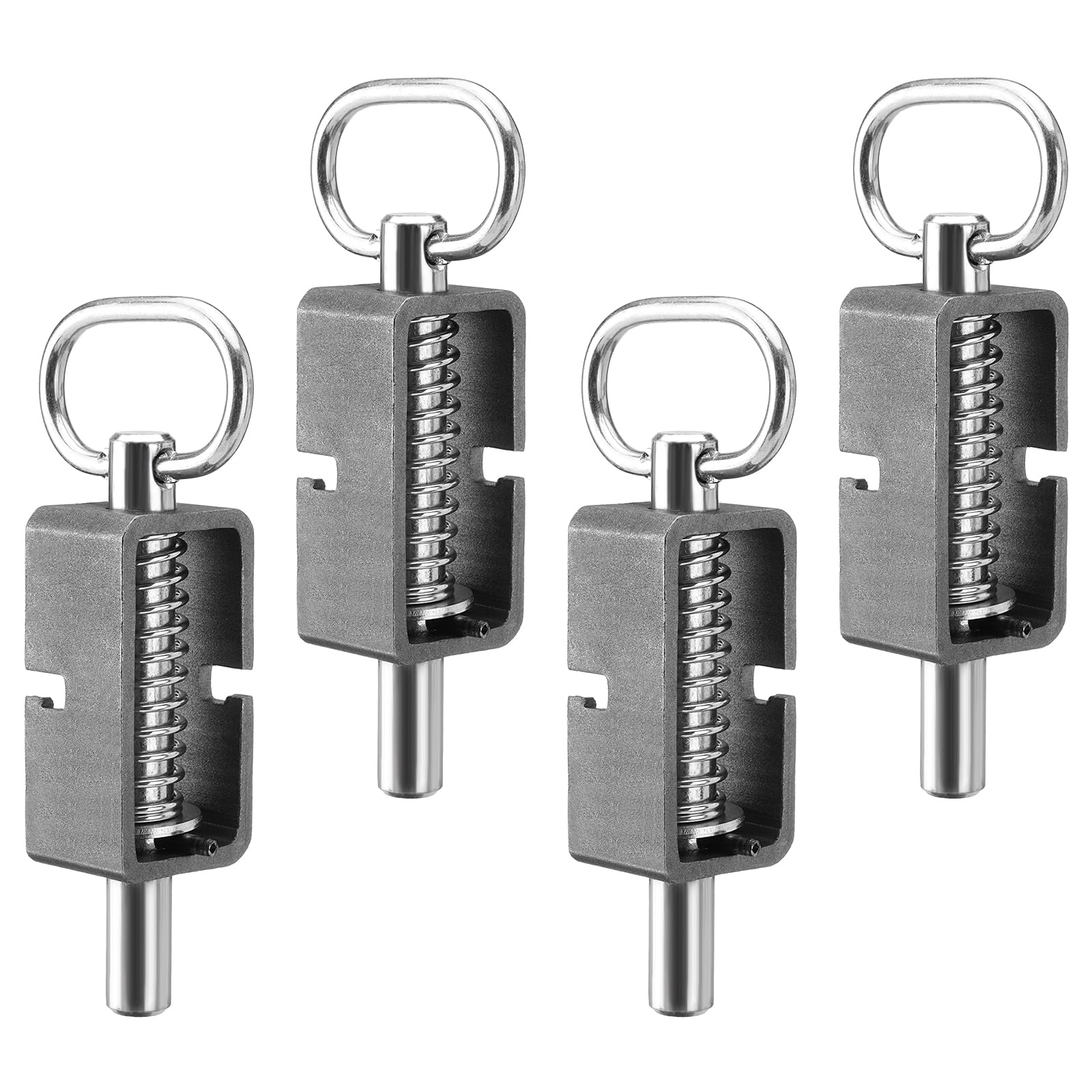 SPARKWHIZ Weld-On 5/8" Spring Latch Assembly with Plain Tube, Trailer Gate Latch, Pack of 4
