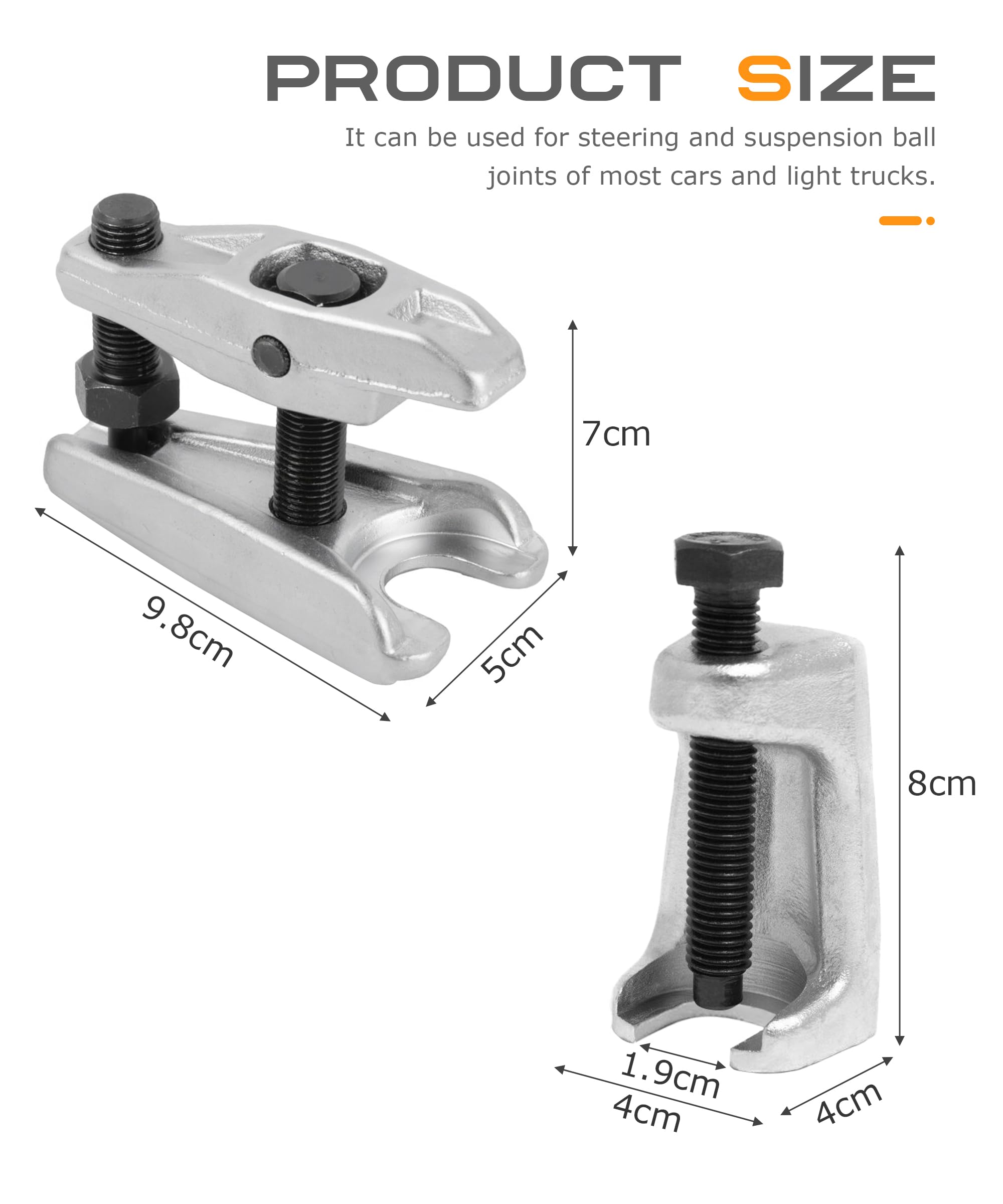 Flaconi 2PCS Auto Estrattore Testine Sterzo,Estrattore Giunti Sferici,Strumento Separatore Giunto Sferico,Estrattori per Testine Sterzo,Adatto per Quasi Tutti i Tipi di Veicoli nel Settore