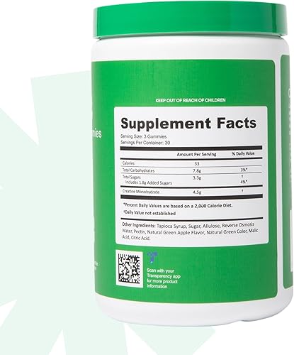 Miniatura 7 de Create - Gomitas de creatina monohidratada - Mejoran concentración, fuerza y resistencia, no se derriten, veganas, sin gluten y sin OMG, 1.5 g de
