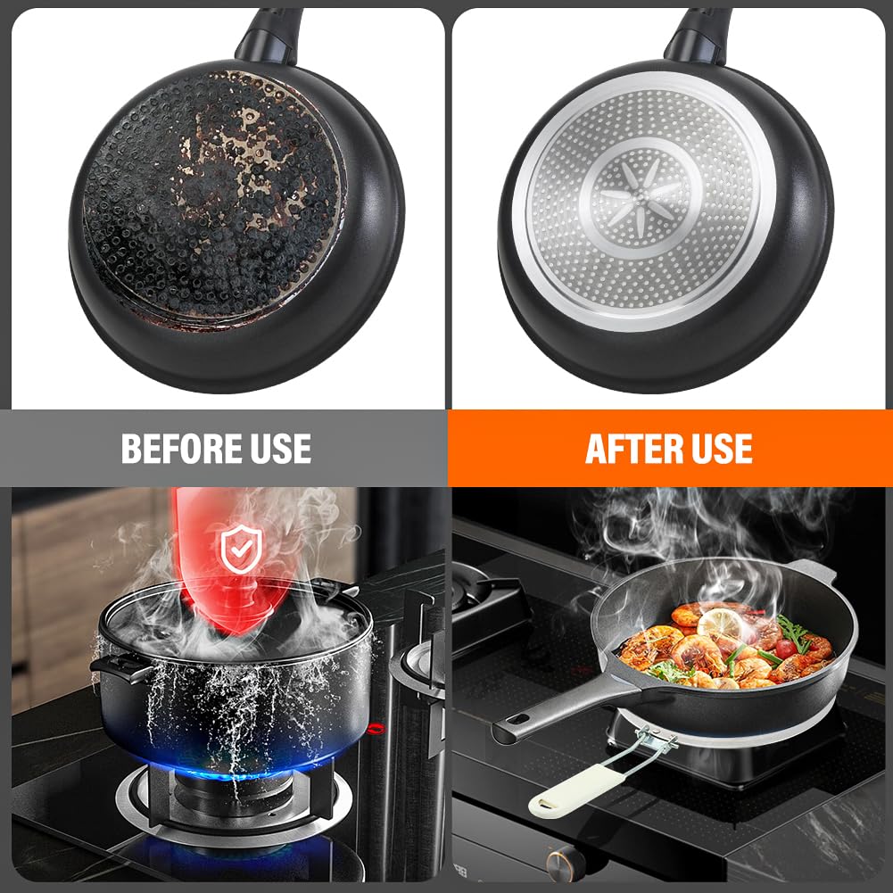 Difusor de calor de placa de gas, difusor de llama de acero inoxidable, difusor de calor con mango plegable, placa separadora de calor para estufa de gas convertidor de placa de cocina (plateado) 8