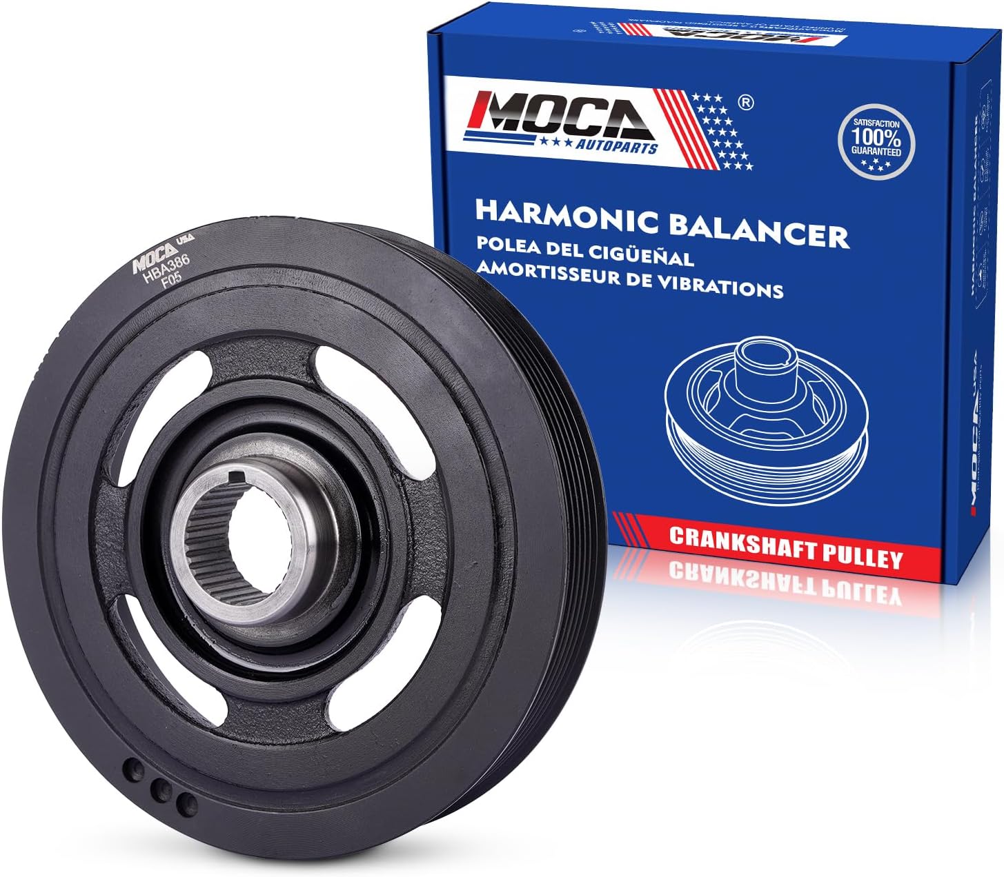 MOCA 594-386 Engine Harmonic Balancer Fit 2008-2012 for Honda Accord L4 2.4L, 2010-2014 CRV L4 2.4L, 2012-2014 Crosstour L4 2.4L, 2015 Crosstour L4 2.4L, 2013-2014 for Acura TSX L4 2.4L