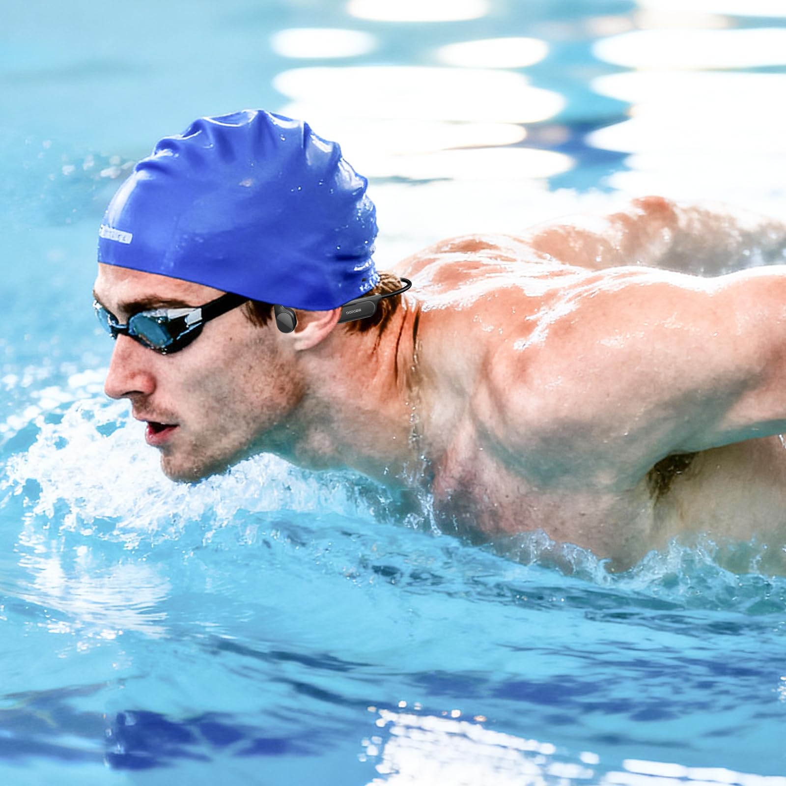 Cuffie a Conduzione Ossea, 10 Ore di Autonomia, IP68 Cuffie Sport Running Inalámbrico Bluetooth 5.4 con Auricolari Aperti e Doppia Modalità MP3 da 32GB per Ciclismo, Nuoto Sott'acqua, Fitness