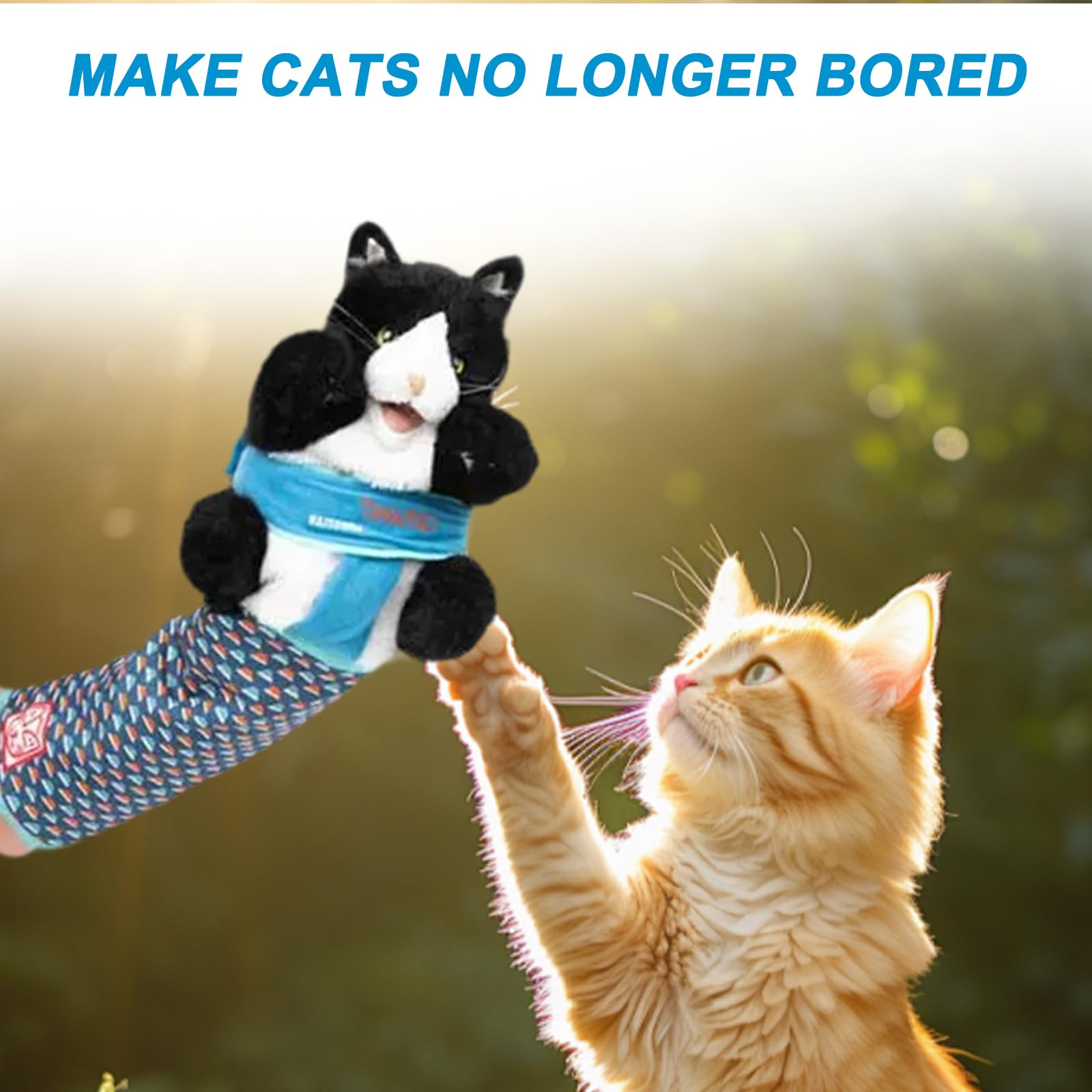 Interactive Cat Wrestling Hand Puppet Toy - Durable Plush Puppet For Safe Play With Tough Padding, Fun For Cats & Kittens-443853