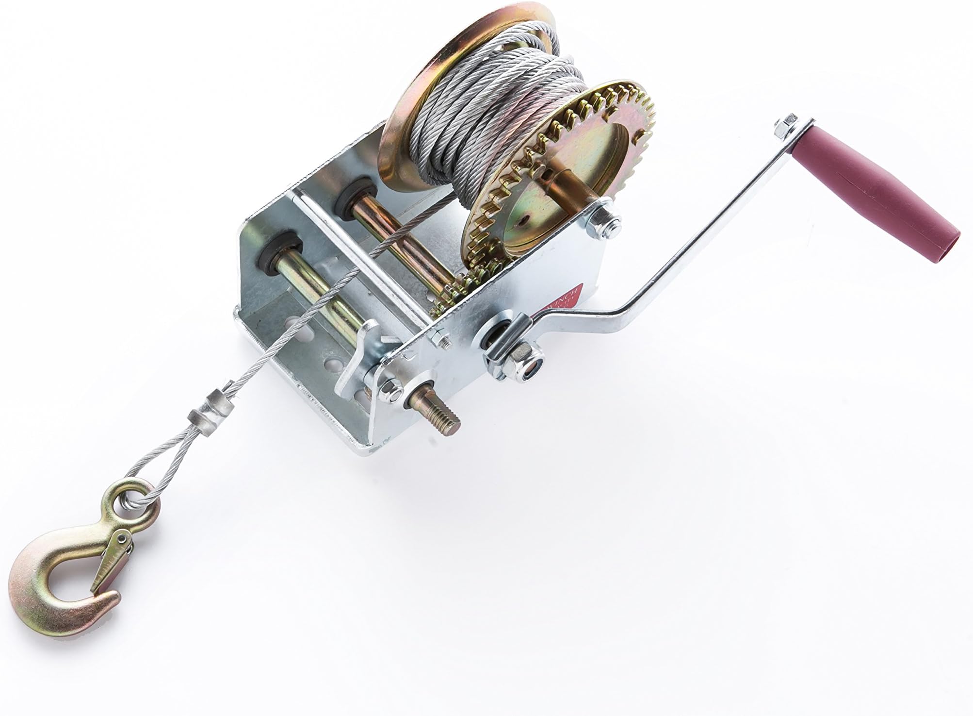 2000lbs Hand Winch Manual Operated with Steel Cable Wire with Brake ATV Boat Trailer Marine