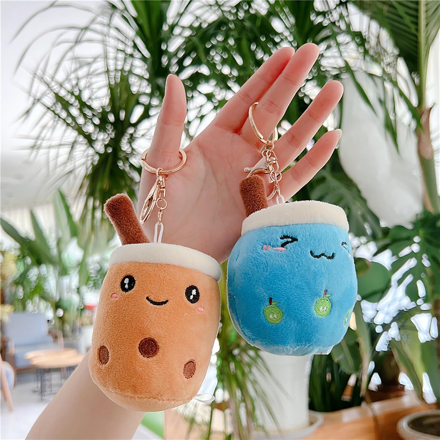 Boba Plush Keychain Charm Accessories Cute Boba for Backpack, Handbag, Purse, Car Keys Keychain for Tote Bags image 2