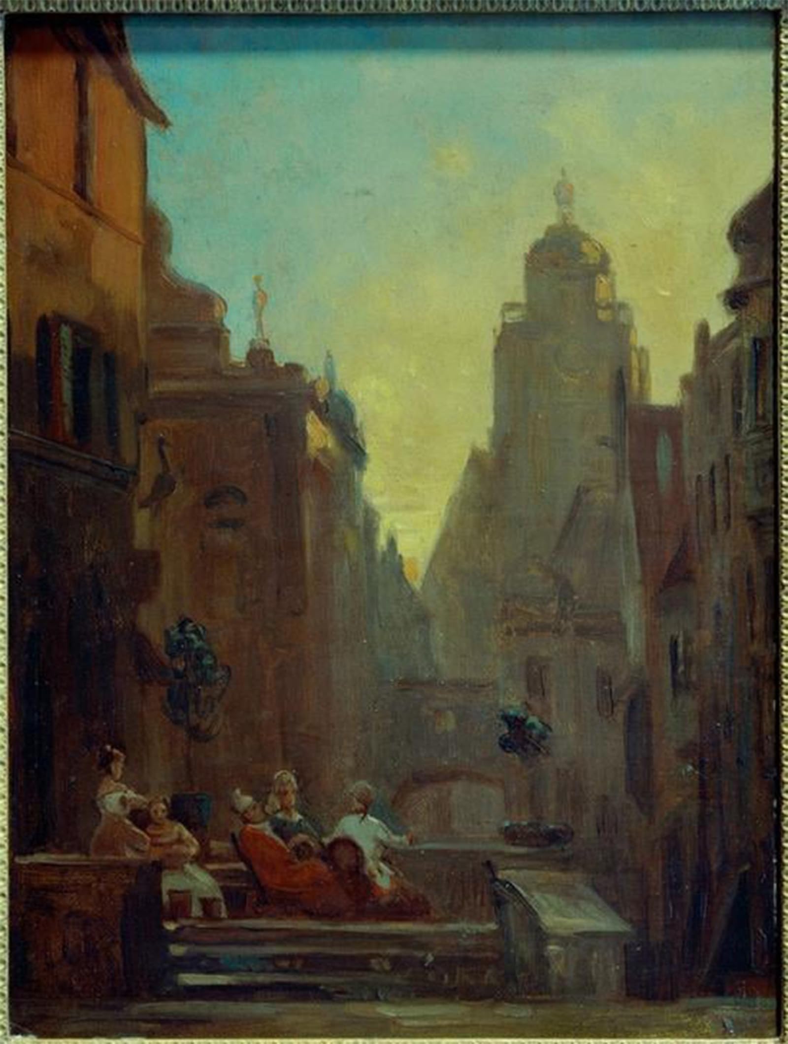 POSTERIIk Vintage Art Print Images Pictures Print Talking hour from the stork pharmacy by Carl Spitzweg Modern Colour Posters for Office Home Decor 60x90cm