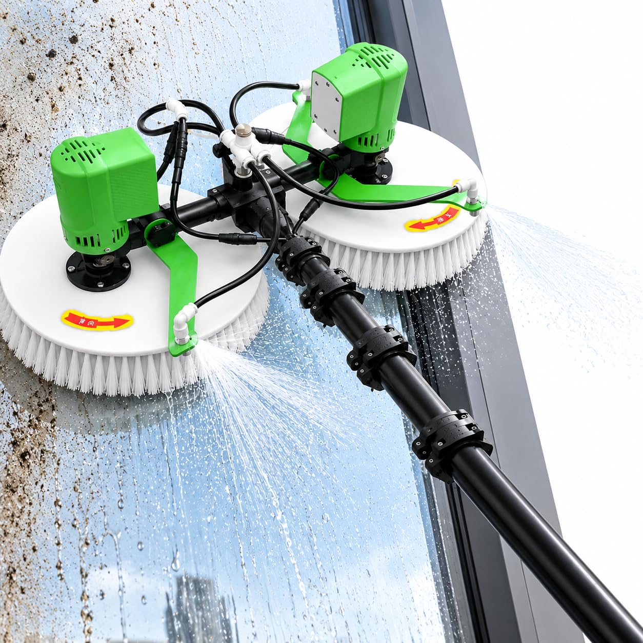 Brosse Professionnelle pour Panneaux Solaires à Double Tête Cordless-5.5M