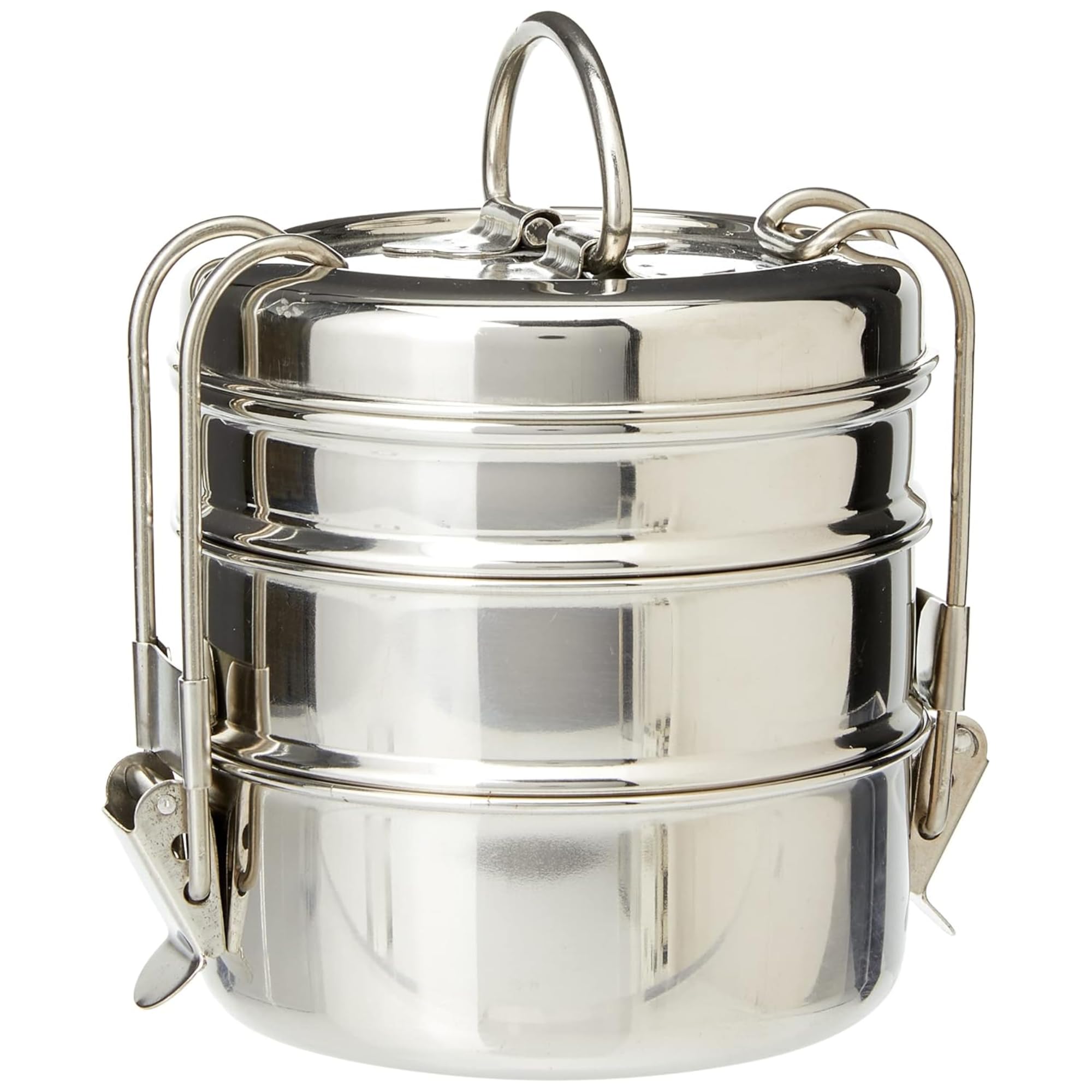 3 étages Tiffin Box – Boîte Repas isotherme en acier inoxydable avec 3 compartiments séparés, idéal pour indien plats