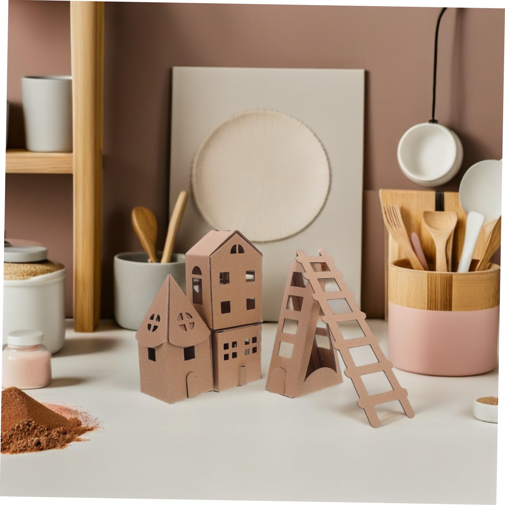 Zerodeko Casetta in Cartone da Colorare in Miniatura Kit di Costruzione di Case in Cartone per Ragazzo Ragazza Modello di Casa Fai da Te Giocattolo per Attività Creative e Lavoretti Manu