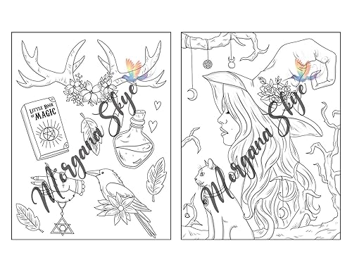 Miniatura 15 de Witchcraft Coloring Book for Adults Channel Your Creative Energy and Discover the Magic of Plants, Herbs, Crystals, and Beyond