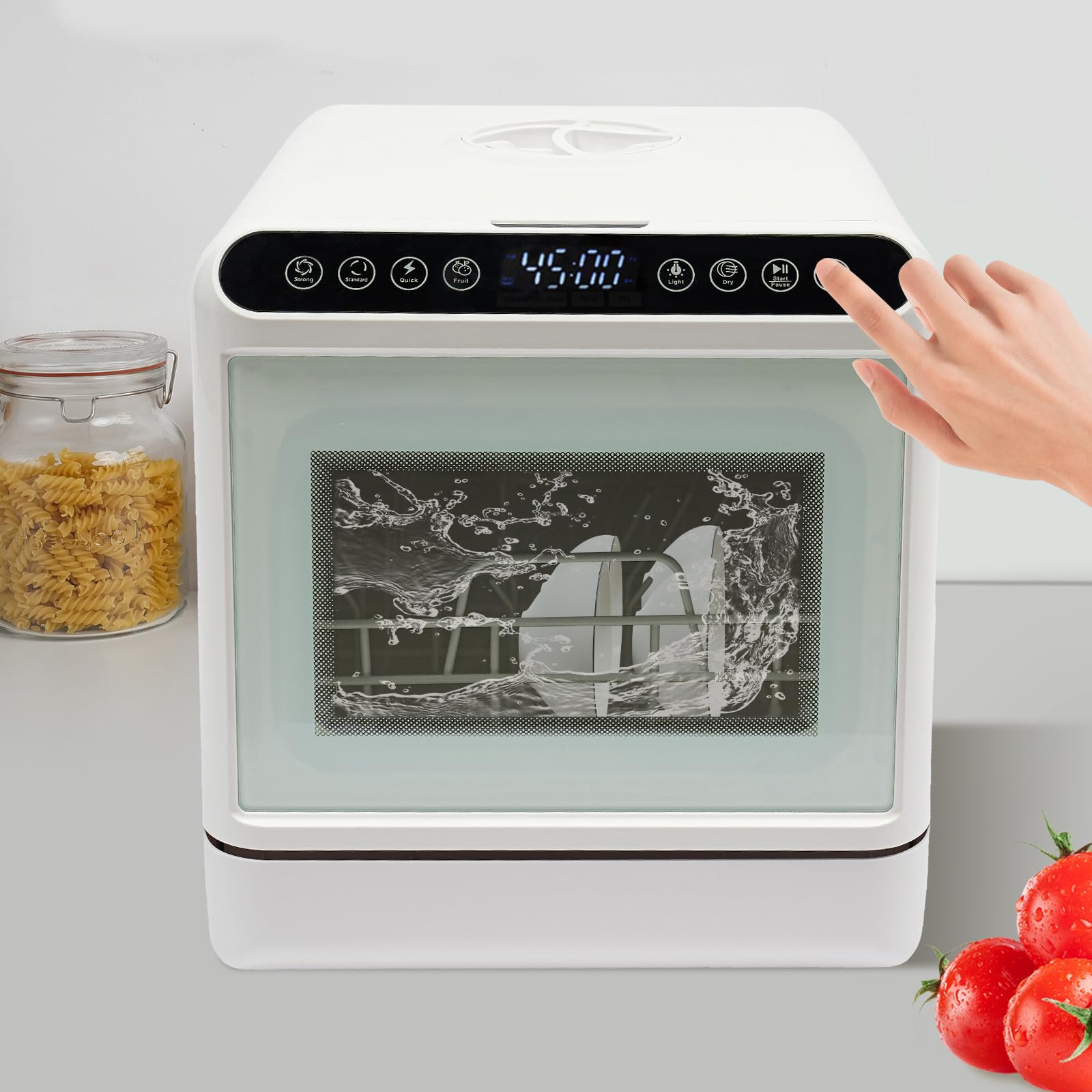 Mini lave-vaisselle de table, avec consommation d'eau de 6 l, puissance de 1100 W, pour les familles de 4 à 6 personnes, pour cuisines dans un petit espace