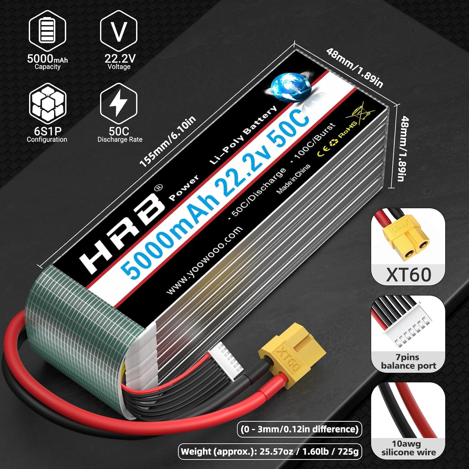 LiPo Akku 6S / 5000mAh / 22.2V / 50C (Gebraucht) in Hosenruck für CHF 45 – mit Lieferung auf